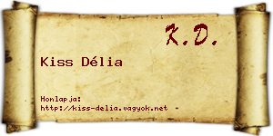 Kiss Délia névjegykártya